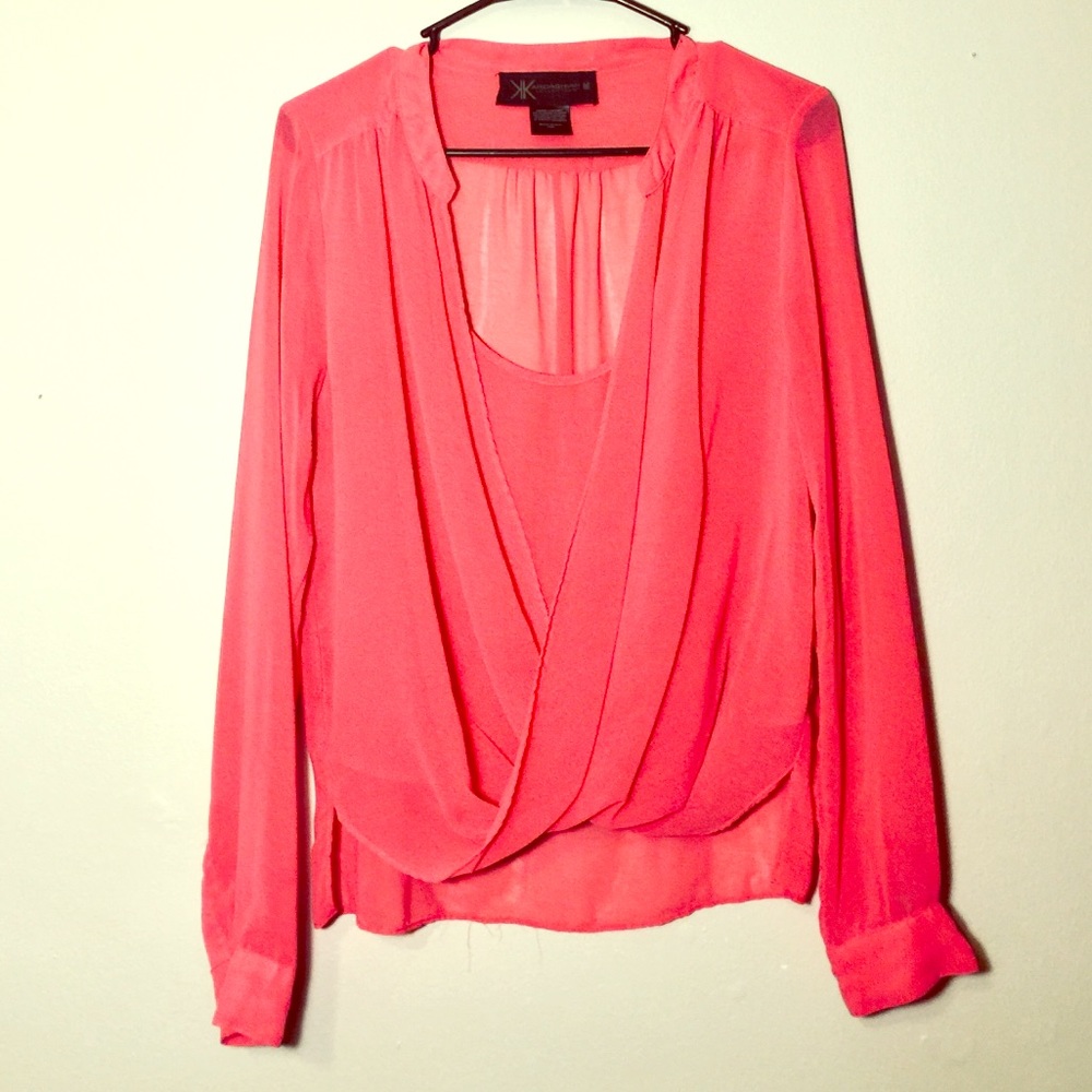 Kardashian Kollection sheer flow Connection top m